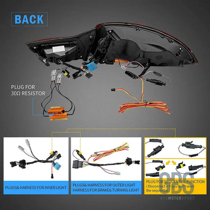 Feux arrière oled 3d dynamique light bar pour bmw série 4 f32 f33 f36 m4 f82 f83 - rouge - arriere