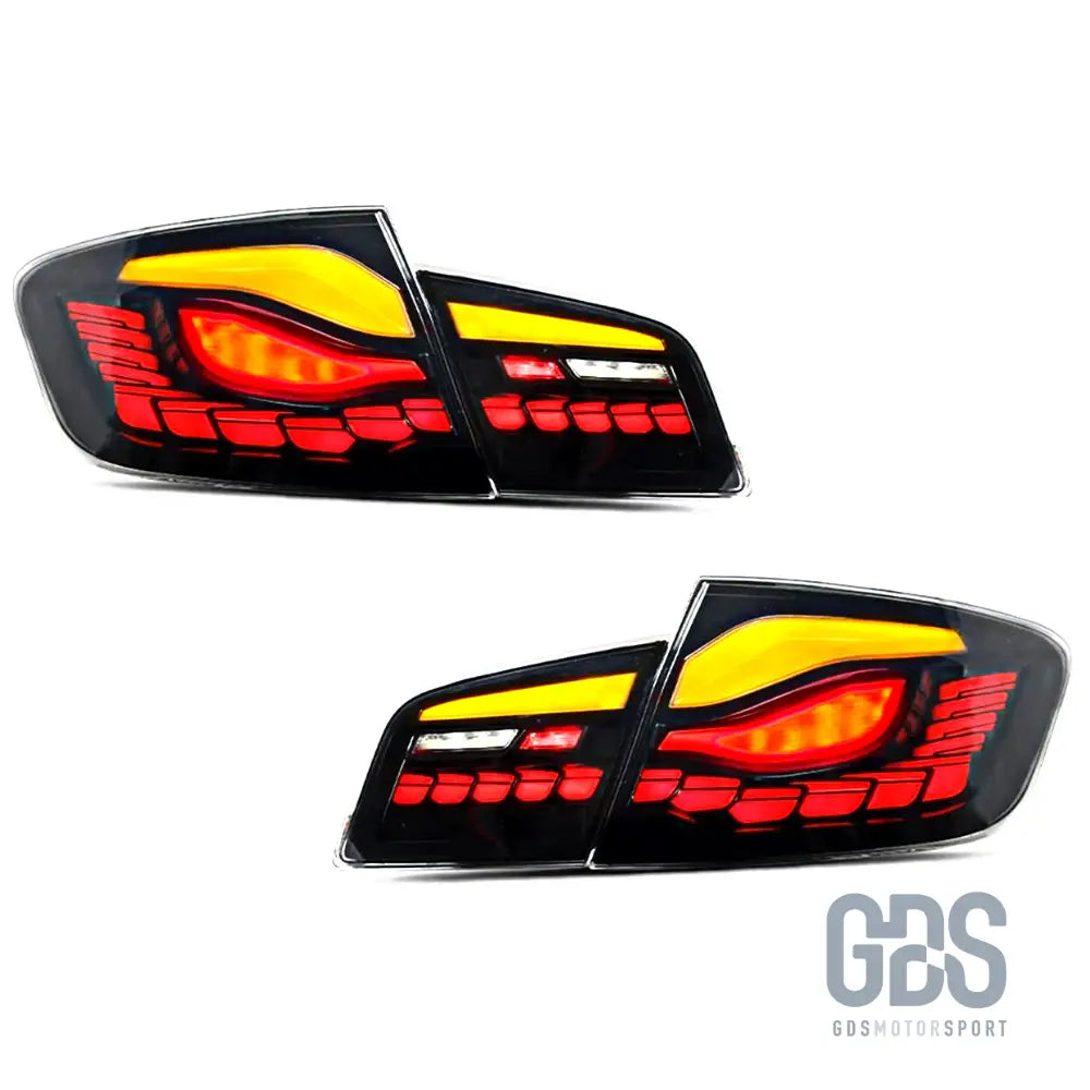 Feux arrière oled 3d dynamique light bar fond noir pour bmw série 5 f10 berline - arriere