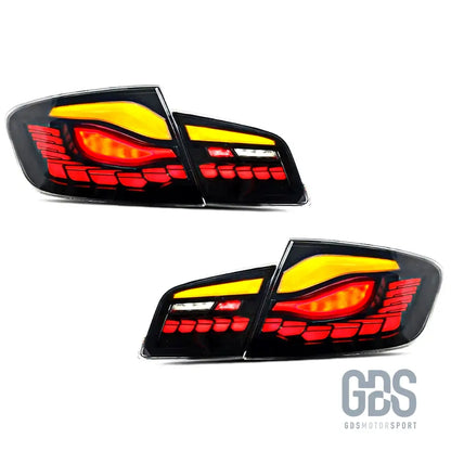Feux arrière oled 3d dynamique light bar fond noir pour bmw série 5 f10 berline - arriere