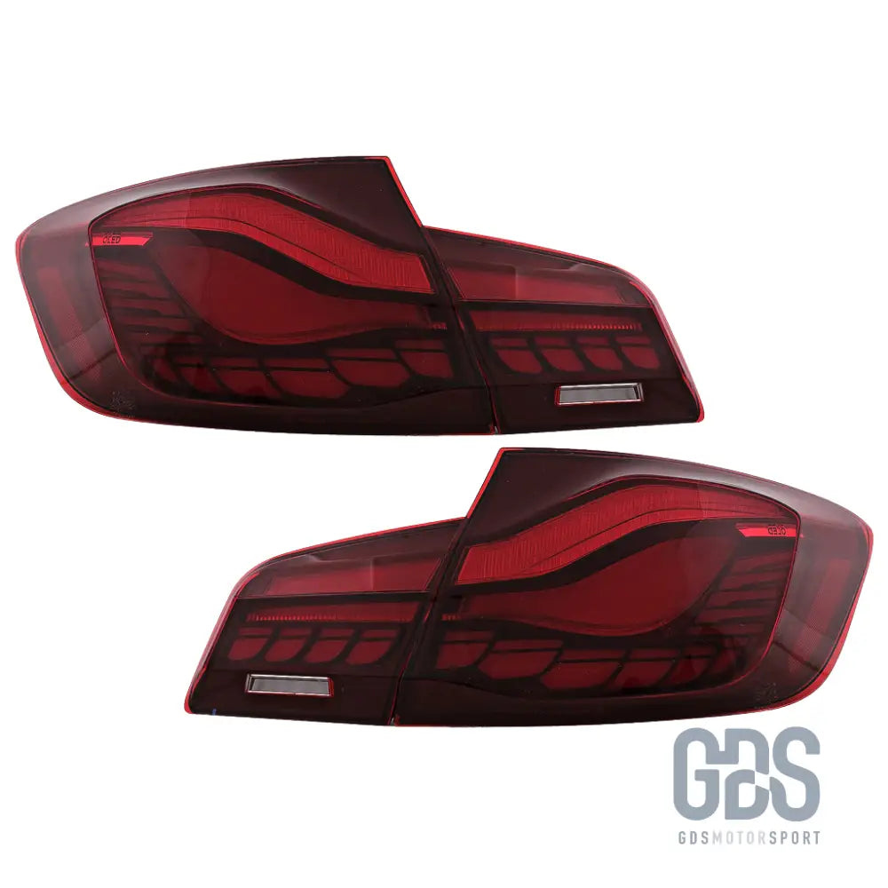 Feux arrière oled 3d dynamique light bar fond rouge pour bmw série 5 f10 berline - arriere