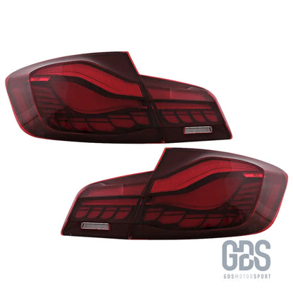 Feux arrière oled 3d dynamique light bar fond rouge pour bmw série 5 f10 berline - arriere
