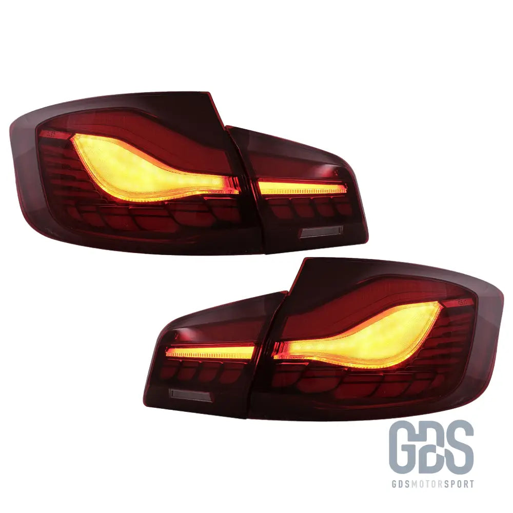 Feux arrière oled 3d dynamique light bar fond rouge pour bmw série 5 f10 berline - arriere
