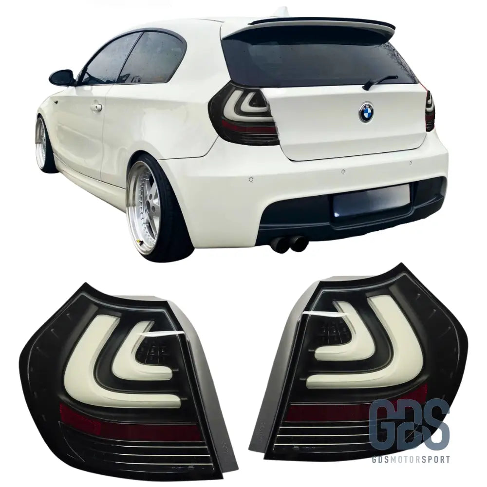 Feux arrières BMW E87/E81 FULL LED Phase 1 Fond noir - PHARES FEUX - GDS Motorsport