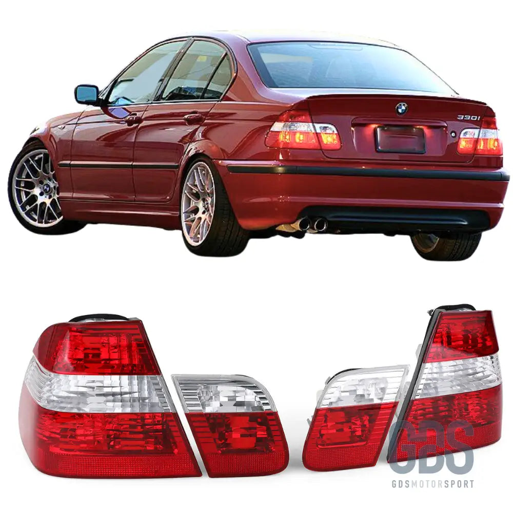 Feux arrières cristal blanc pour bmw série 3 e46 berline phase 2 de 2001/2005 - arriere