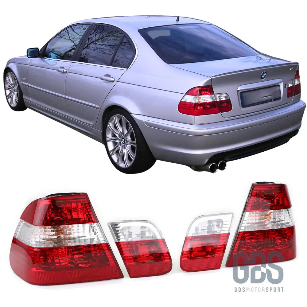 Feux arrières look phase 2 pour bmw série 3 e46 berline 1 de 1998/2001 - arriere