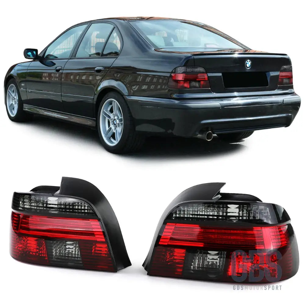 Feux arrières look phase 2 cristal fume noir pour bmw e39 berline 1995-2000 - arriere