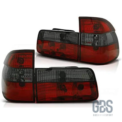 Feux arrières look phase 2 fumé noir pour bmw e39 touring 1 — 1997-2000 - arriere