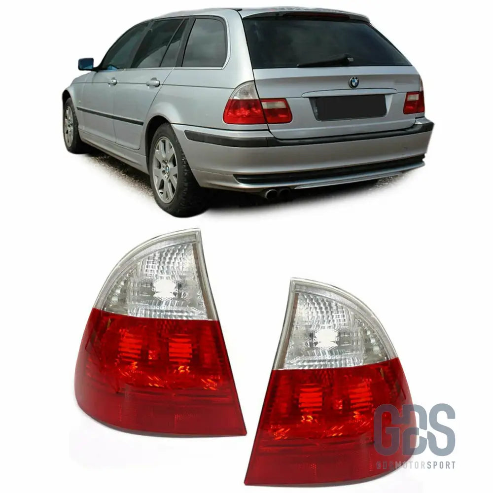 Feux arrières rouge blanc pour bmw série 3 e46 touring 1998 à 2005 - arriere