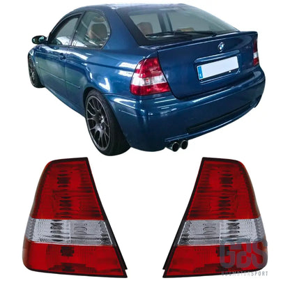 Feux arrières rouge blanc cristal pour bmw série 3 e46 compact 2001 à 2005 - arriere