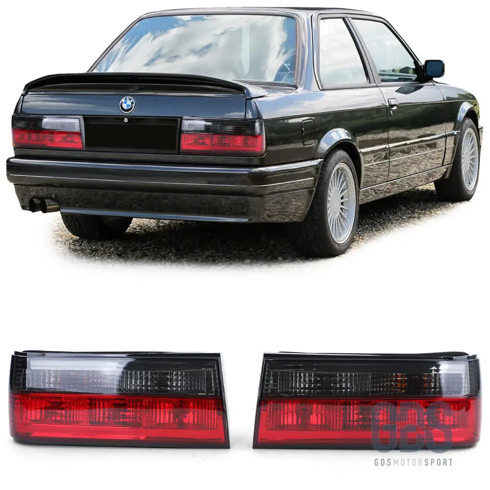 Feux arrières rouge fumé noir pour bmw e30 phase 2 (1987-1994) - arriere