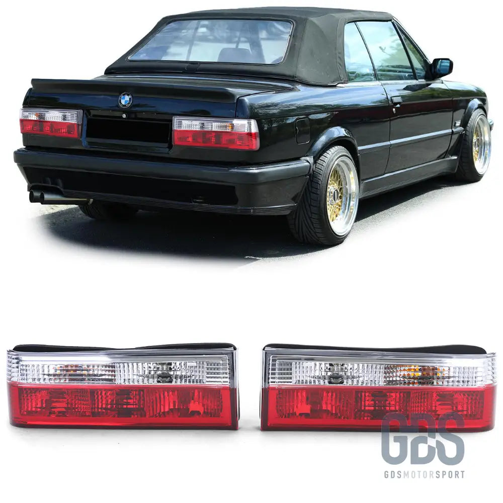 Feux arrières rouge transparent pour bmw e30 phase 2 (1987-1994) - arriere