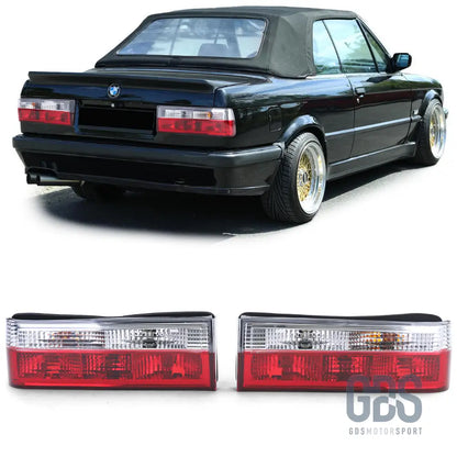 Feux arrières rouge transparent pour bmw e30 phase 2 (1987-1994) - arriere
