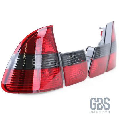 Feux arrières type phase 2 rouge cristal fumé noir bmw série 3 e46 touring 1998/2005 - arriere