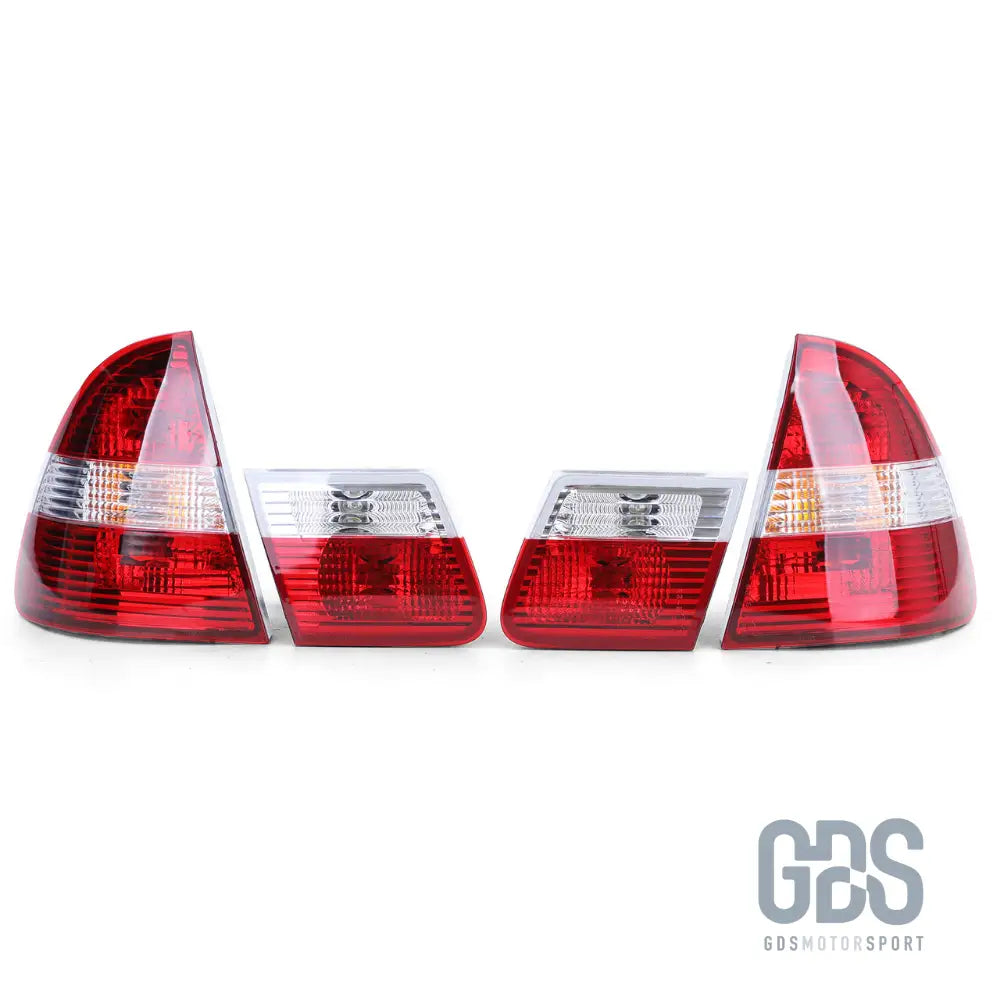 Feux arrières type phase 2 rouge cristal transparent bmw série 3 e46 touring 1998/2005 - arriere