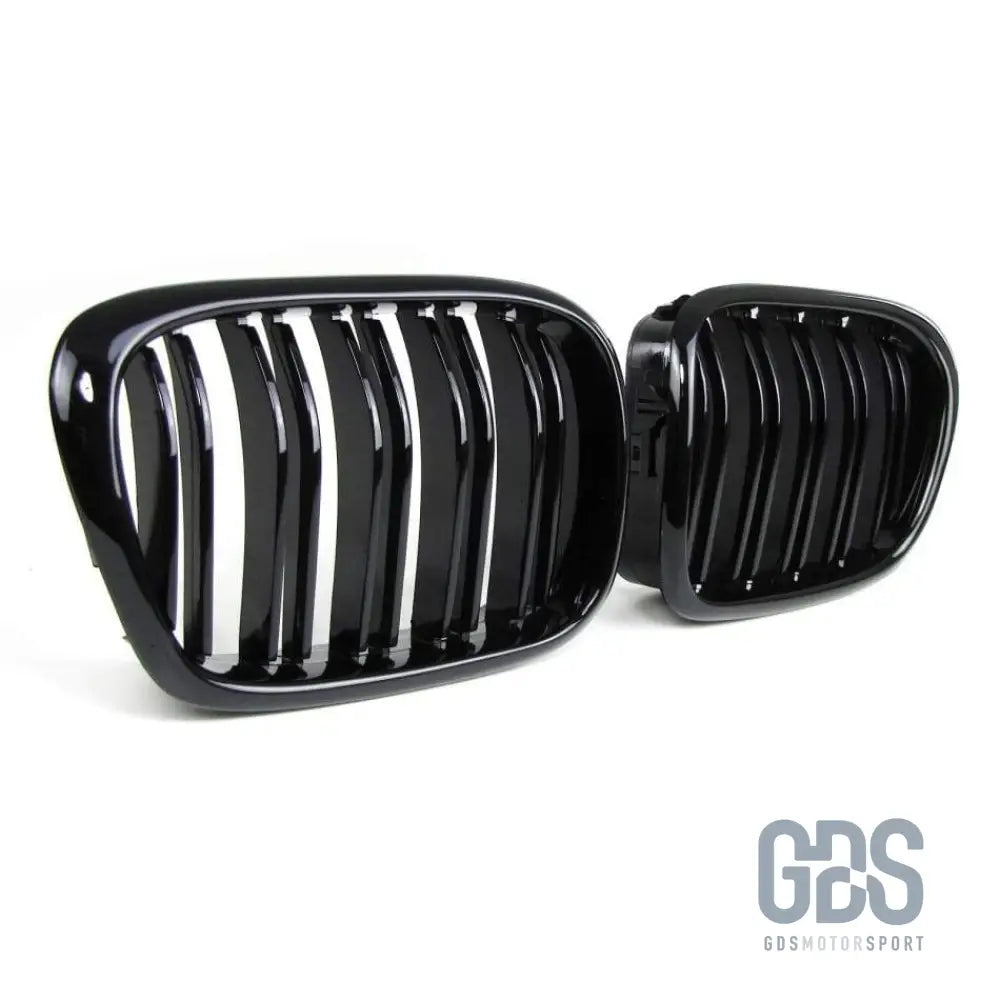 Grilles de calandre double barrette noir brillant bmw serie 5 e39 look m5 - calandres