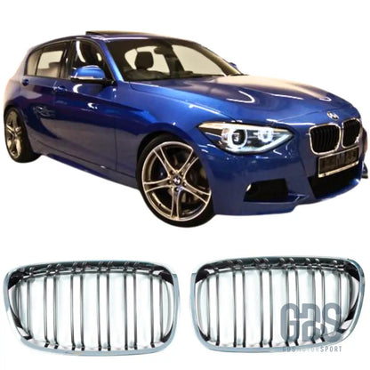 Grilles de calandre double lame chrome et noir bmw série 1 f20 f21 phase pre-lci - calandres
