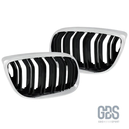 Grilles de calandre double lame look m4 bmw série 3 e92 e93 phase 1 chrome noir brillant - calandres