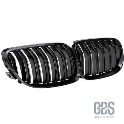 Grilles de calandre double lame look m4 bmw série 3 e92 e93 phase 2 lci noir brillant - calandres