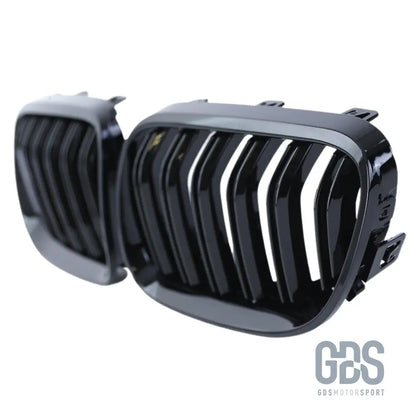 Grilles de calandre double lame look m4 bmw série 3 e92 e93 phase 2 lci noir brillant - calandres