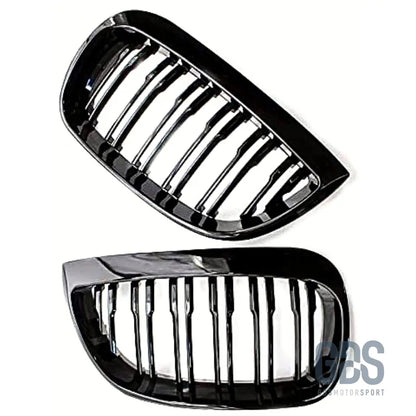 Grilles de calandre double lame noir brillant pour bmw série 1 e81 e82 e87 e88 — phase (2004-2007) - calandres