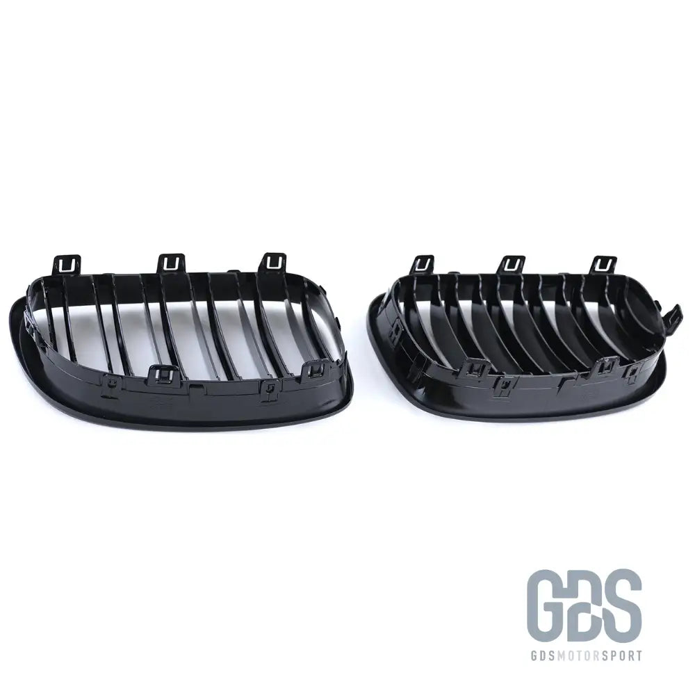 Grilles de calandre double lame noir brillant pour bmw série 1 e81 e82 e87 e88 — phase 2 (2007-2013) - calandres