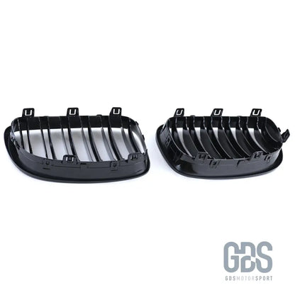 Grilles de calandre double lame noir brillant pour bmw série 1 e81 e82 e87 e88 — phase 2 (2007-2013) - calandres