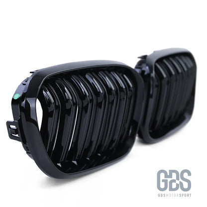 Grilles de calandre double lame noir brillant bmw série 1 f20 f21 phase 2 lci - calandres