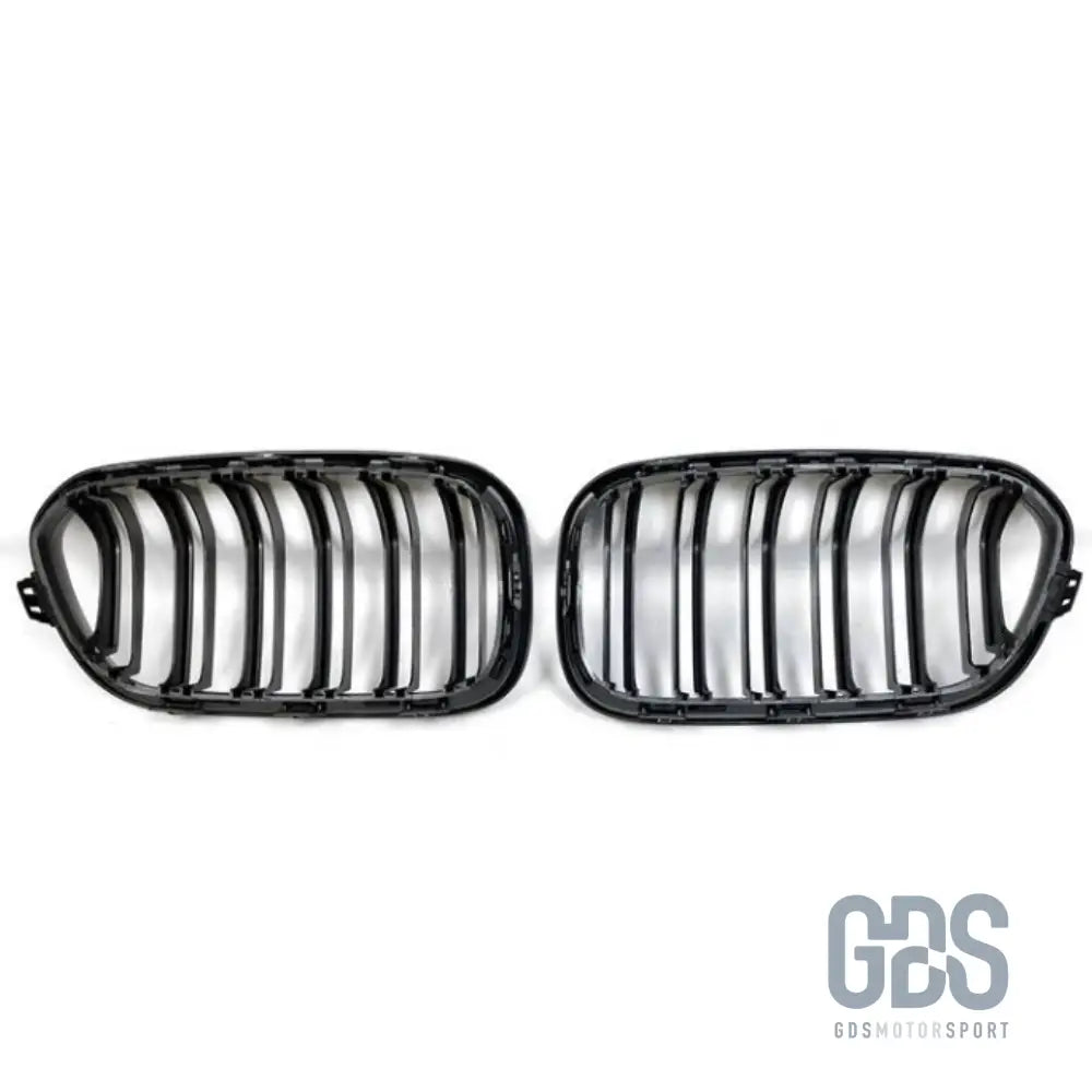 Grilles de calandre double lame noir brillant slim design bmw série 1 f20 f21 phase 2 lci - calandres