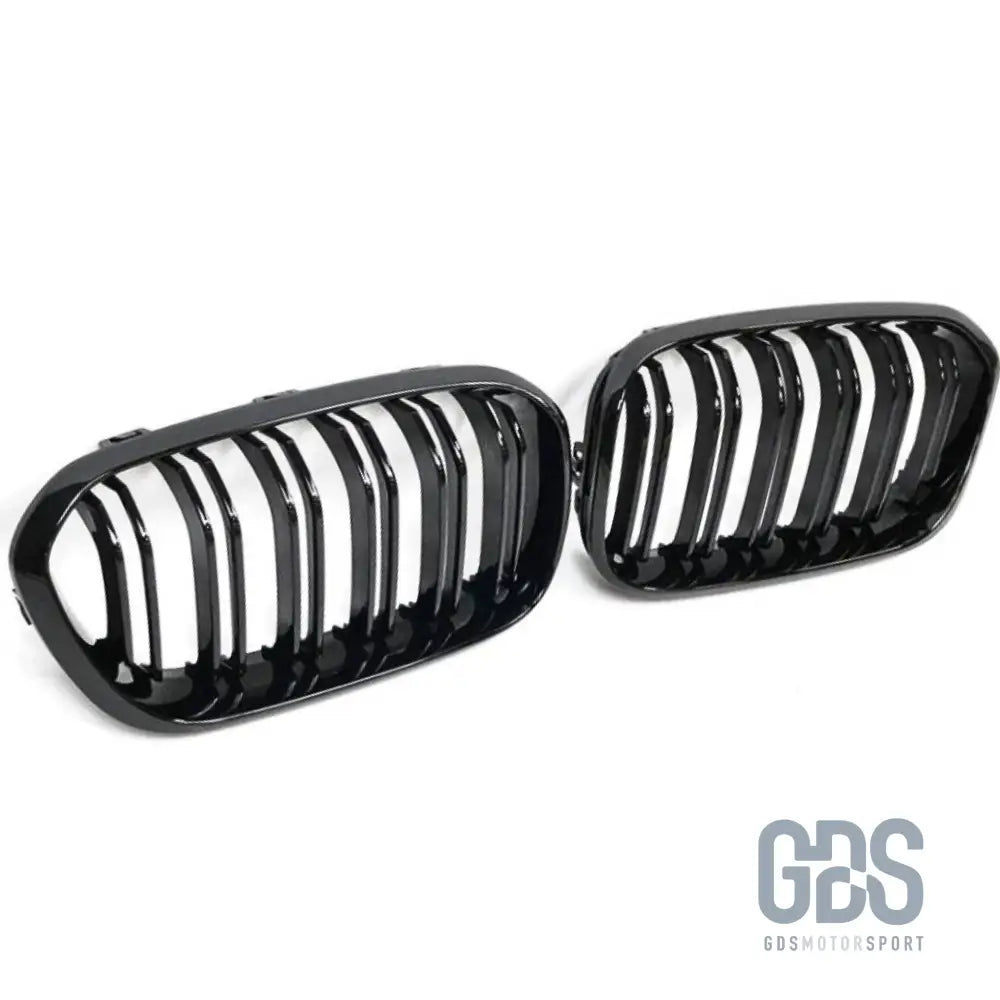 Grilles de calandre double lame noir brillant slim design bmw série 1 f20 f21 phase 2 lci - calandres