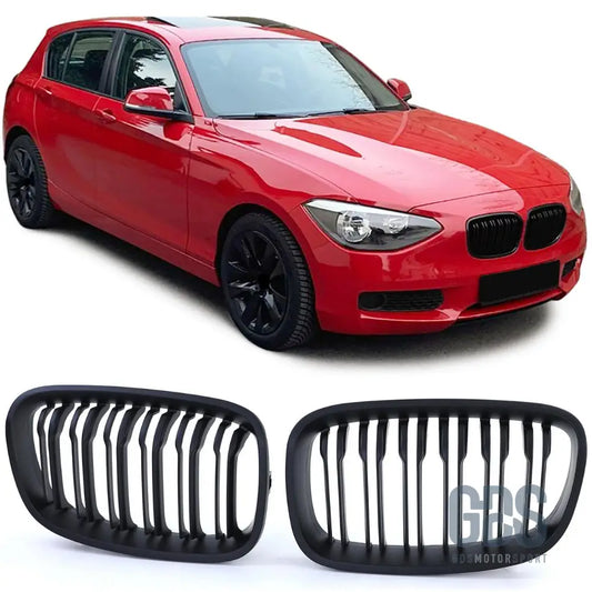 Grilles de calandre double lame noir mat bmw série 1 f20 f21 phase - calandres