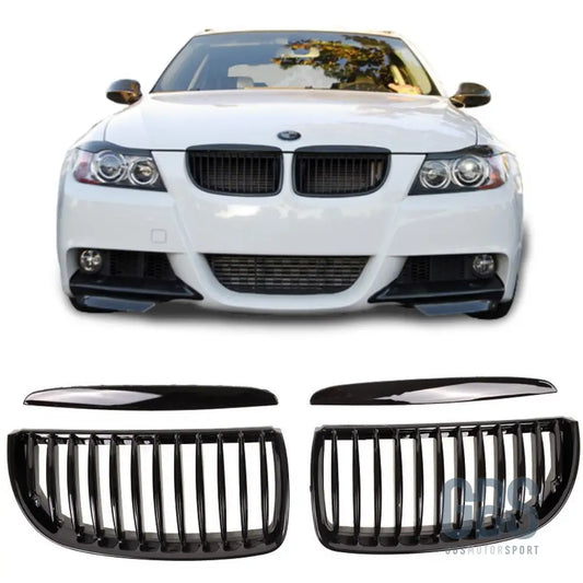Grilles de calandre noir brillant bmw série 3 e90 e91 phase 1 - calandres