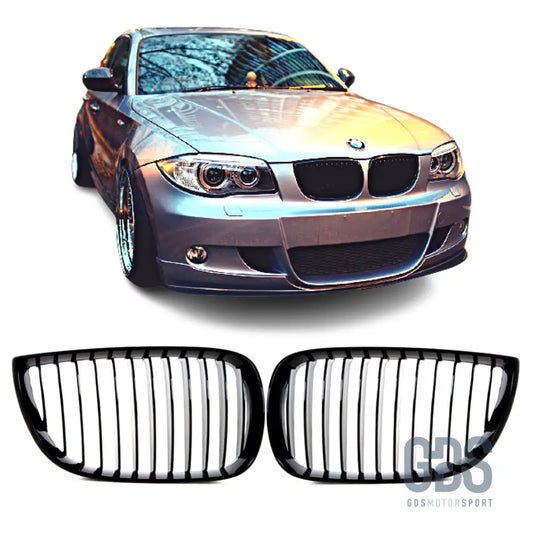 Grilles de calandre noir brillant m performance pour bmw série 1 e81 e82 e87 e88 — phase (2004-2007) - calandres