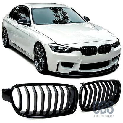 Grilles de calandre noir brillant simple lame bmw f30 f31 - calandres