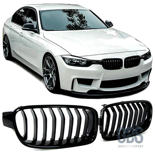 Grilles de calandre noir brillant simple lame bmw f30 f31 - calandres