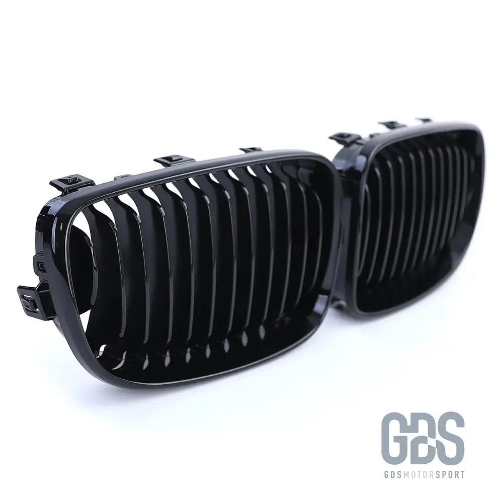 Grilles de calandre noir brillant simple lame pour bmw série 1 e81 e82 e87 e88 — phase 2 (2007-2013) - calandres