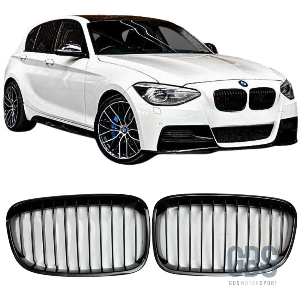 Grilles de calandre noir brillant slim design bmw série 1 f20 f21 phase pre-lci - calandres