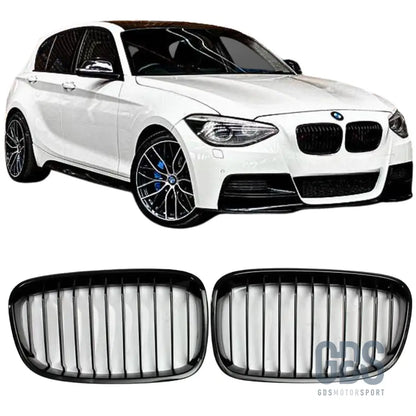 Grilles de calandre noir brillant slim design bmw série 1 f20 f21 phase pre-lci - calandres