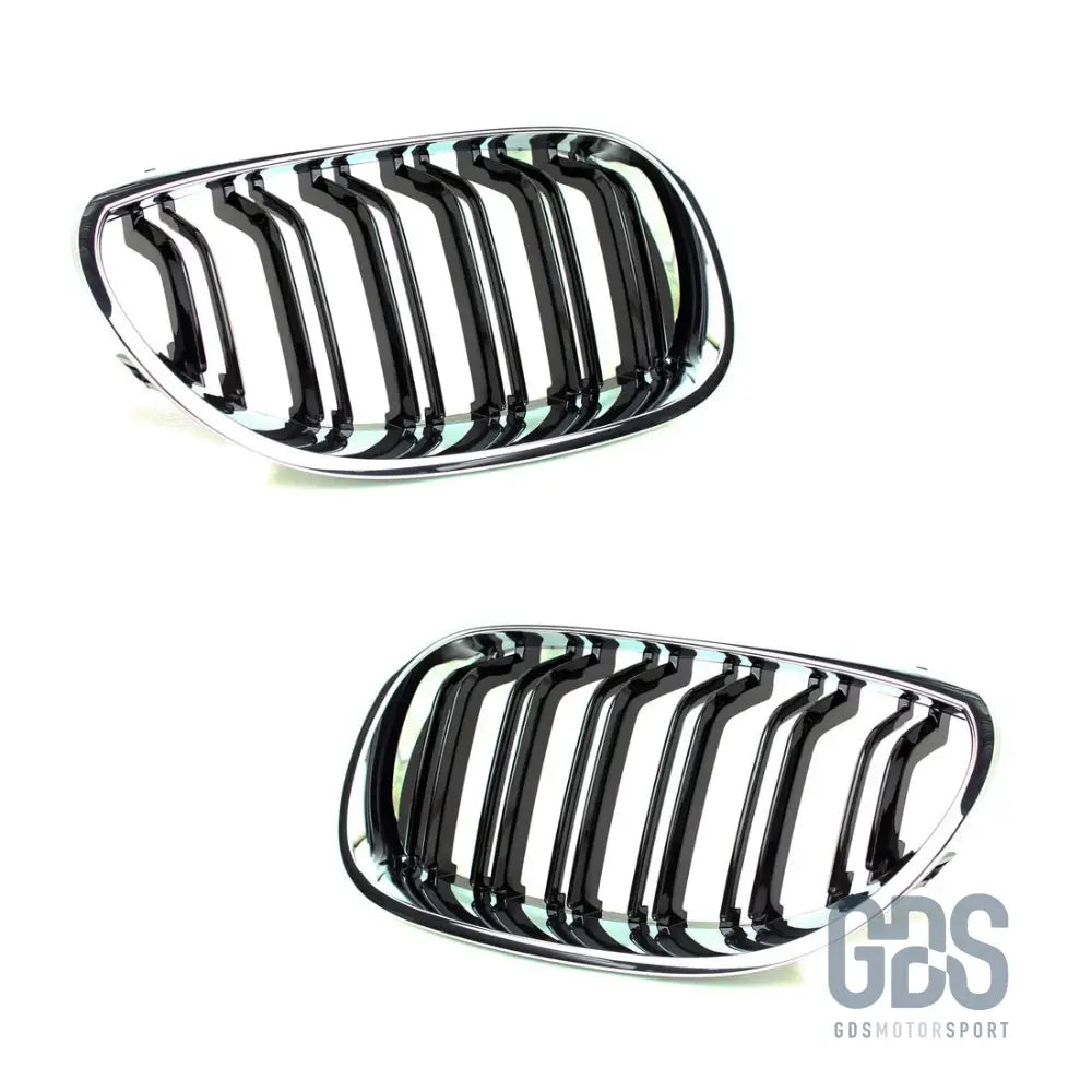 Grilles calandre noir et chrome double lame look m5 bmw série 5 e60 / e61 - calandres