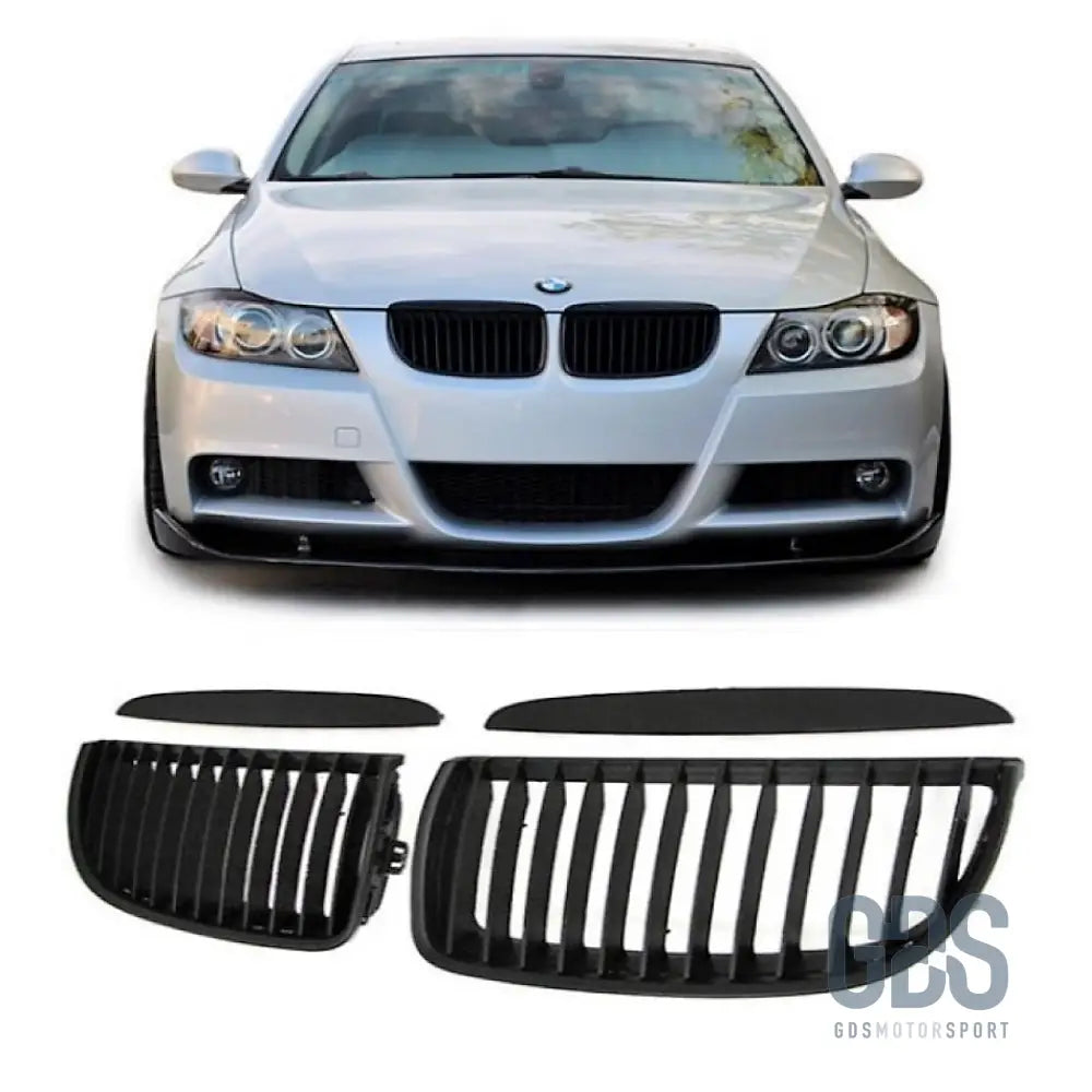 Grilles de calandre noir mat bmw série 3 e90/e91 phase 1 - calandres