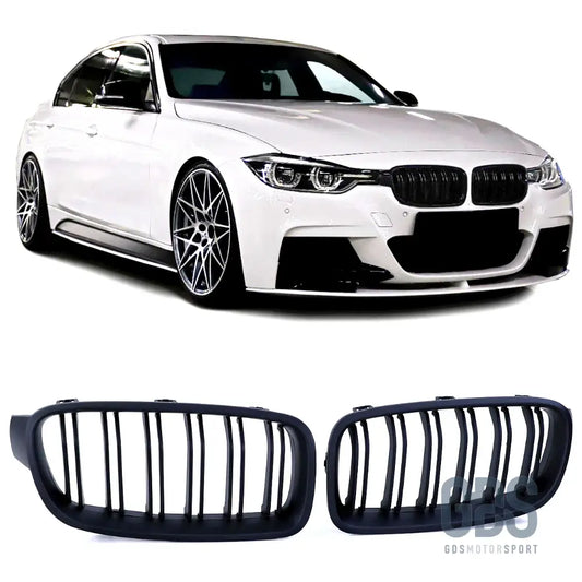 Grilles de calandre noir mat double lame look m3 bmw f30 f31 - calandres