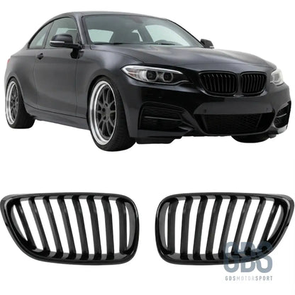 Grilles de calandre simple lame look m performance pour bmw série 2 f22 f23 - calandres