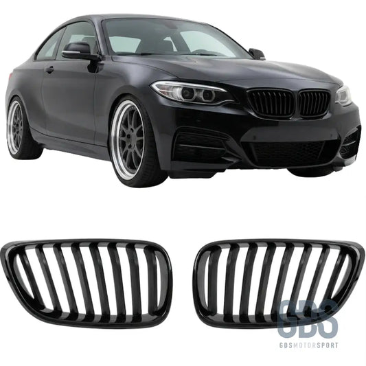 Grilles de calandre simple lame look m performance pour bmw série 2 f22 f23 - calandres