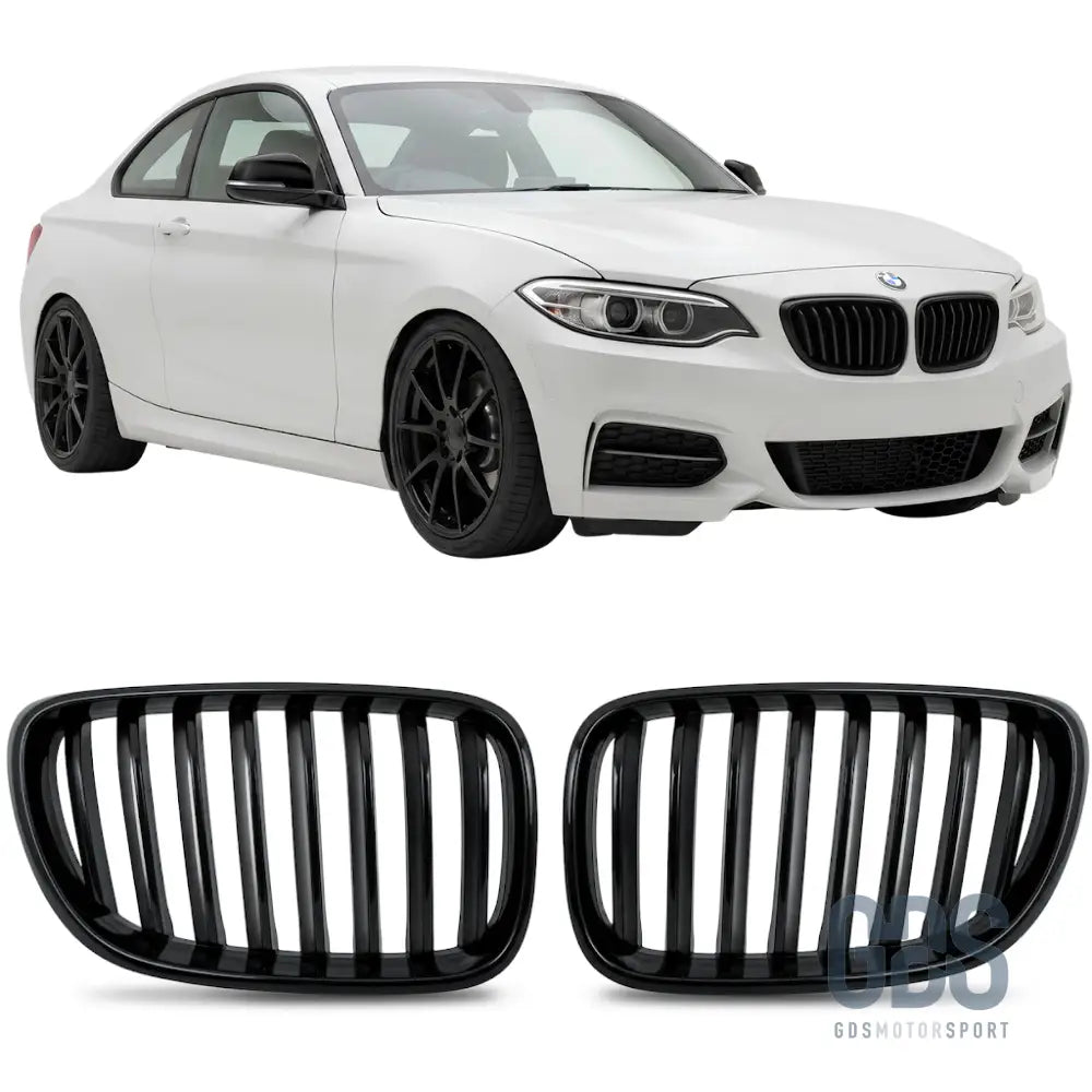 Grilles de calandre simple lame noir brillant pour bmw série 2 f22 f23 - calandres