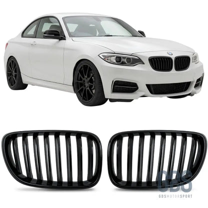 Grilles de calandre simple lame noir brillant pour bmw série 2 f22 f23 - calandres