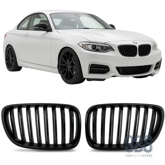 Grilles de calandre simple lame noir brillant pour bmw série 2 f22 f23 - calandres
