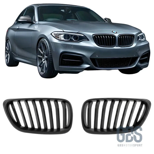 Grilles de calandre simple lame noir mat pour bmw série 2 f22 f23 - calandres