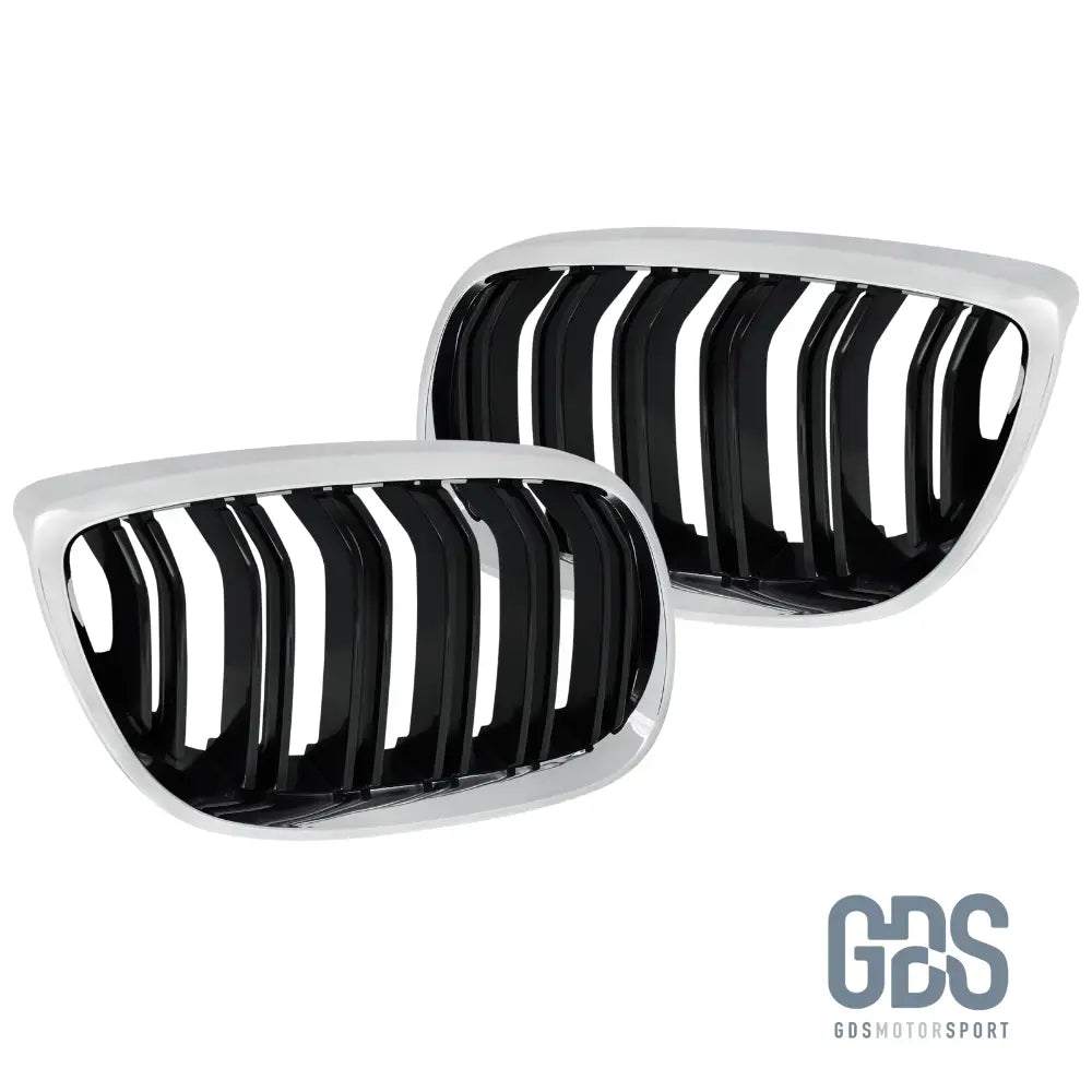 Grilles de calandre type M4 Chrome et noir brillant BMW serie 3 E92 E93 phase 1 06-09 - Calandres - GDS Motorsport