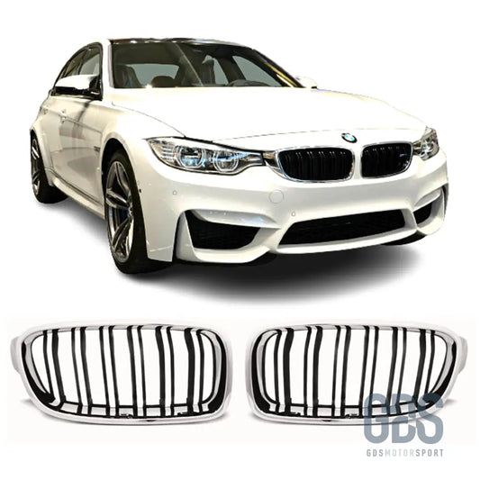 Grilles de calandre type vrai m3 f80 bmw f30 / f31 noir chrome - calandres