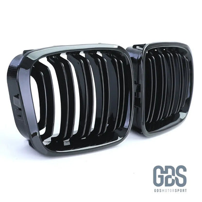 2 Grilles de calandre Double Lame NOIR BRILLANT BMW serie 3 E46 PH1 1999 a 2003 COUPE / CABRIOLET - Calandres - GDS Motorsport