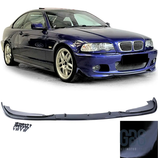 Lame m performance noir brillant pour pare-choc avant look m2 bmw série 3 e46